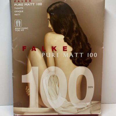 Falke Pure Matt 100 Opaque Tights In Black Sz Sm New